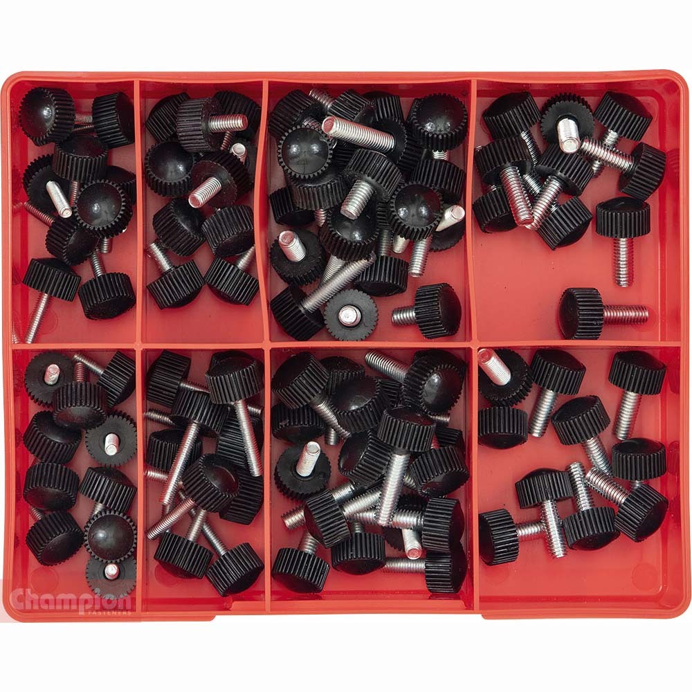 Champion Metric Round Knurled Thumb Screw  Zinc Plated Assortment - CA2751