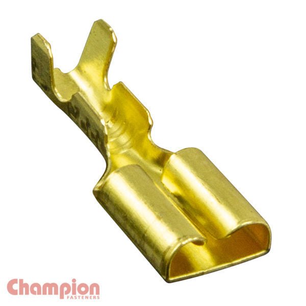 Champion QCF Crimp Terminal Lanced Push On - Brass - AIMS Industrial Supplies