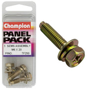 Champion Sems Assembly Combo Flat/Spring Washer Pilot M6 x 20mm - Box of 9 (3 Packs of 3)1