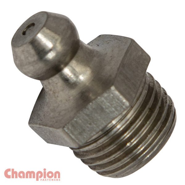 Champion SSCN28 Grease Nipple 1/8" NPT Straight 316/A4 - 25/Pack - AIMS Industrial Supplies