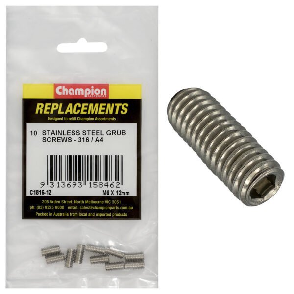 Champion Stainless Grub Screw - AIMS Industrial Supplies
