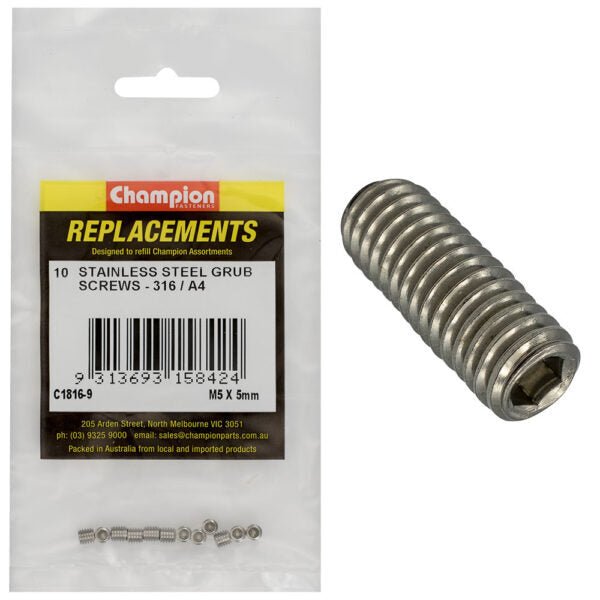 Champion Stainless Grub Screw - AIMS Industrial Supplies