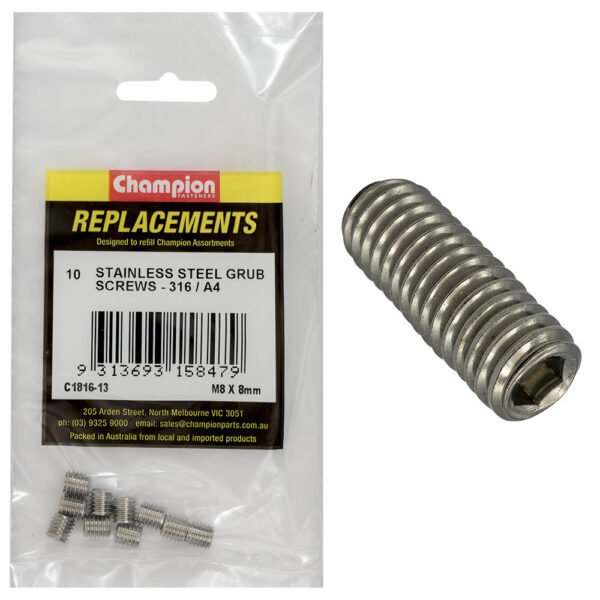 Champion Stainless Grub Screw - AIMS Industrial Supplies