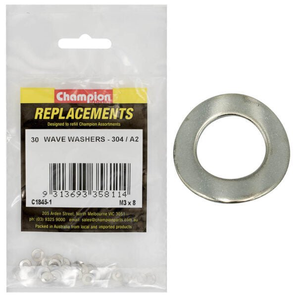 Champion Wave Washer Stainless Steel - 304/A2 - AIMS Industrial Supplies