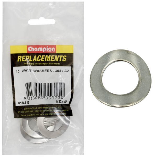 Champion Wave Washer Stainless Steel - 304/A2 - AIMS Industrial Supplies