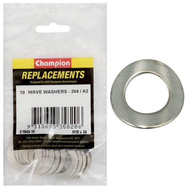 Champion Wave Washer Stainless Steel - 304/A2 - AIMS Industrial Supplies