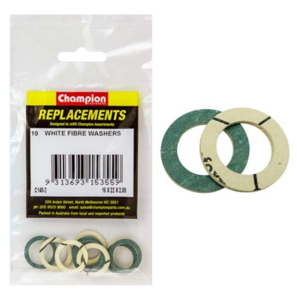 Champion White Fibre Flat Washer - AIMS Industrial Supplies