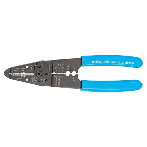Channellock 908 Wire Stripper Plier 210 x 43mm Cut and Crimp - AIMS Industrial Supplies