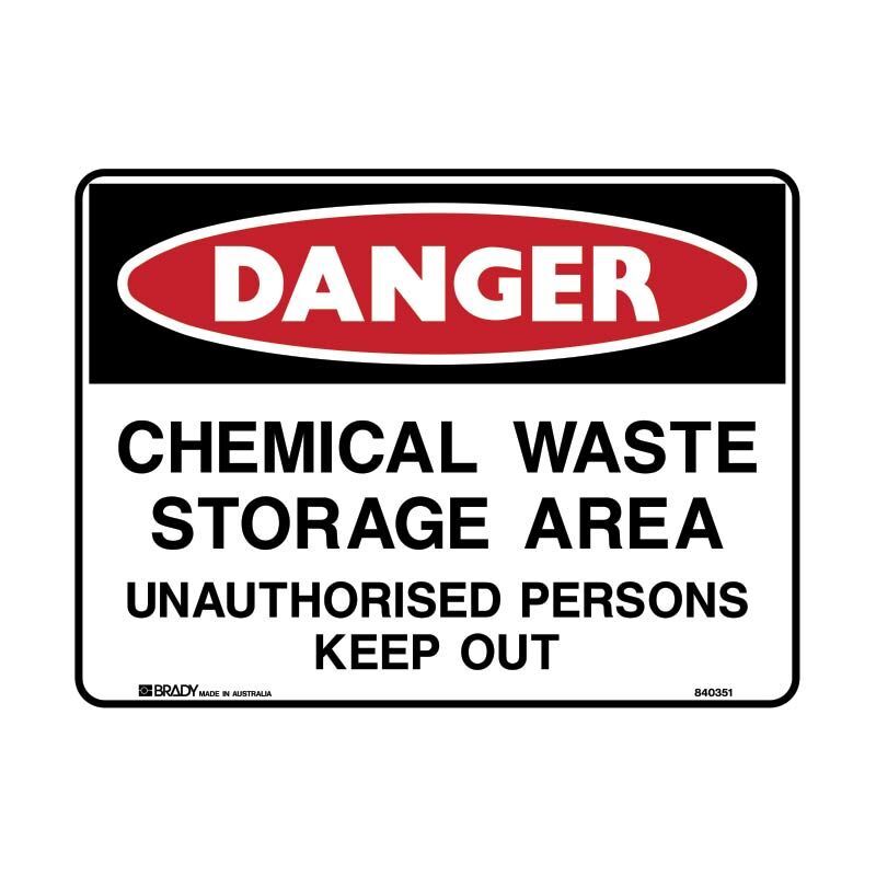 Chemical Waste Storage Area Unathorised Persons Keep Out - AIMS Industrial Supplies