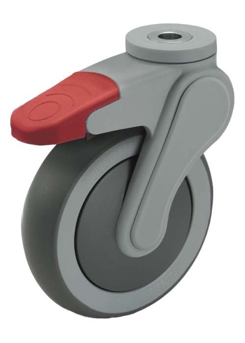 Colson 125 x 162mm Direction Lock Bolt Hole Castor P6 (Avant) - Rubber - AIMS Industrial Supplies