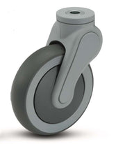 Colson 125 x 162mm Swivel Bolt Hole Castor P6 (Avant) Series - Rubber - AIMS Industrial Supplies