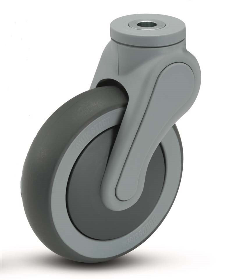 Colson 125 x 162mm Swivel Bolt Hole Castor P6 (Avant) Series - Rubber - AIMS Industrial Supplies