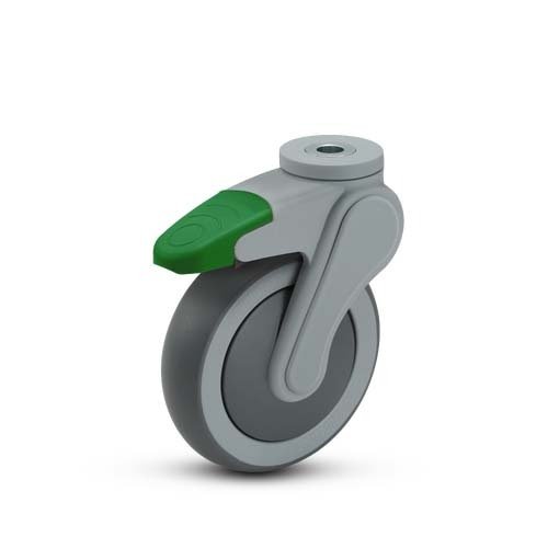 Colson 125 x 162mm Total Lock Bolt Hole Castor P6 (Avant) - Rubber - AIMS Industrial Supplies