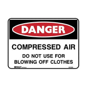 Compressed Air Do Not Use For Blowing Off Clothes Sign1