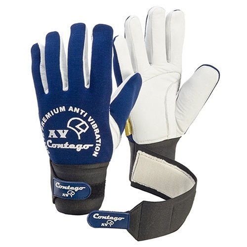Contego Coantivib Anti-Vibration Cut 3 Gloves Blue/White, Med - Pack of 6 - AIMS Industrial Supplies