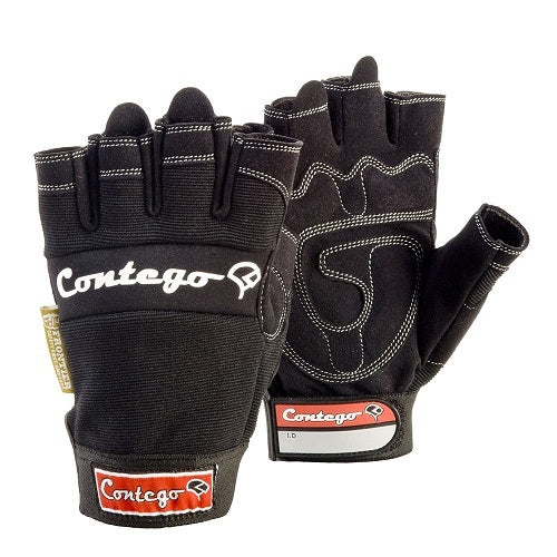 Contego Original Black Fingerless Gloves Black, Med - Pack of 12