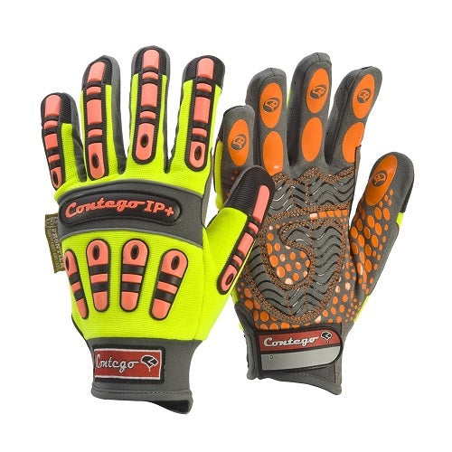 Contego Protectio High Vis Grip Tab Impact Gloves Orange/Yellow, XL - Pack of 6