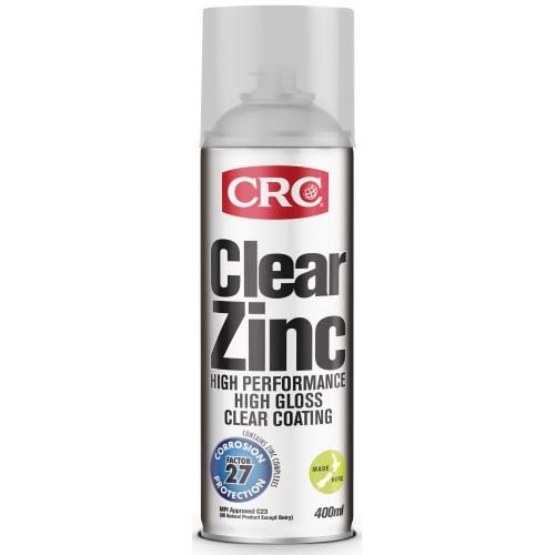 CRC Clear Zinc High Performance High Gloss Clear Coating 2102 - 400ml - AIMS Industrial Supplies