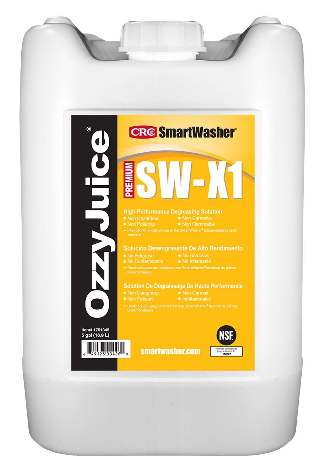 CRC SmartWasher OzzyJuice High Performance Degreasing Solution  SW-X1, 18.9L1