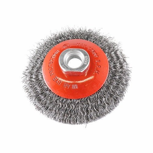 Crimped Conical Brush- Rocket, Steel 100mm x M14 - AIMS Industrial Supplies