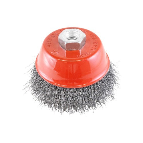 Crimped Cup Brush-  Rocket,  Steel 100mm x M141