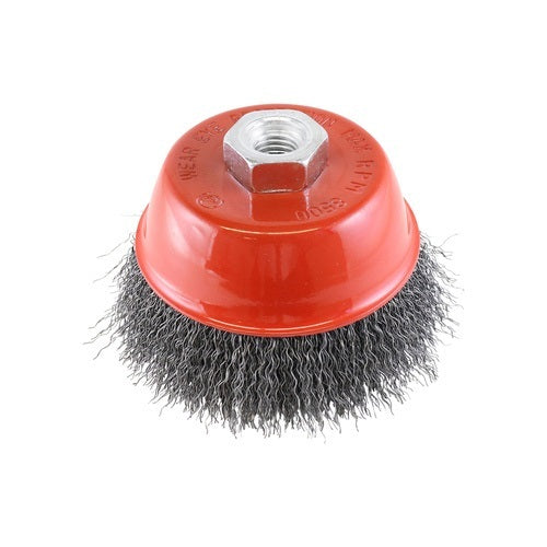 Crimped Cup Brush-  Rocket,  Steel 75mm x M101