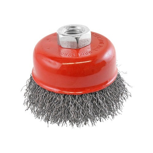 Crimped Cup Brush-  Rocket,  Steel 75mm x M141