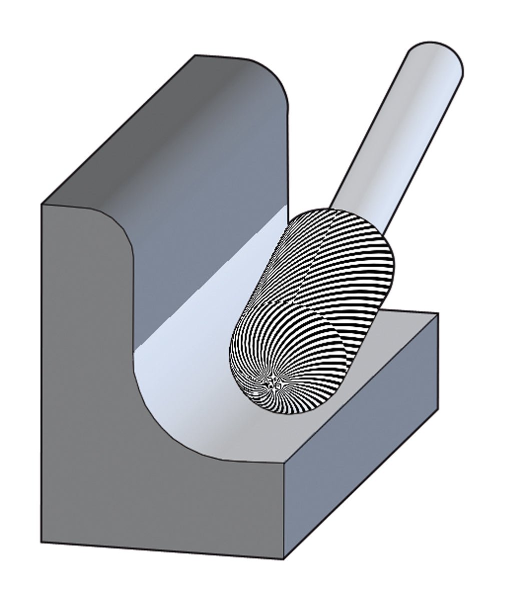 Cylindrical Radius End TC Burr WRC Allround, 1/4" Shank - AIMS Industrial Supplies