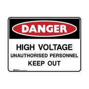 Danger - High Voltage Unauthorised Personnel Keep Out - AIMS Industrial Supplies