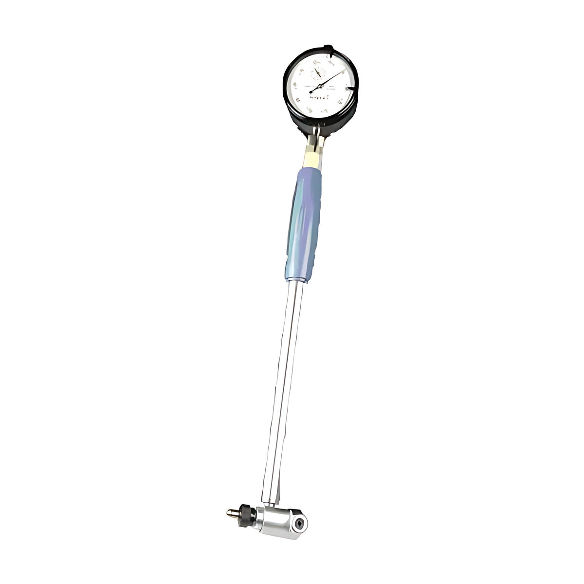 Dasqua Dial Bore Gauge, long bore gauge with dial on top and blue handle