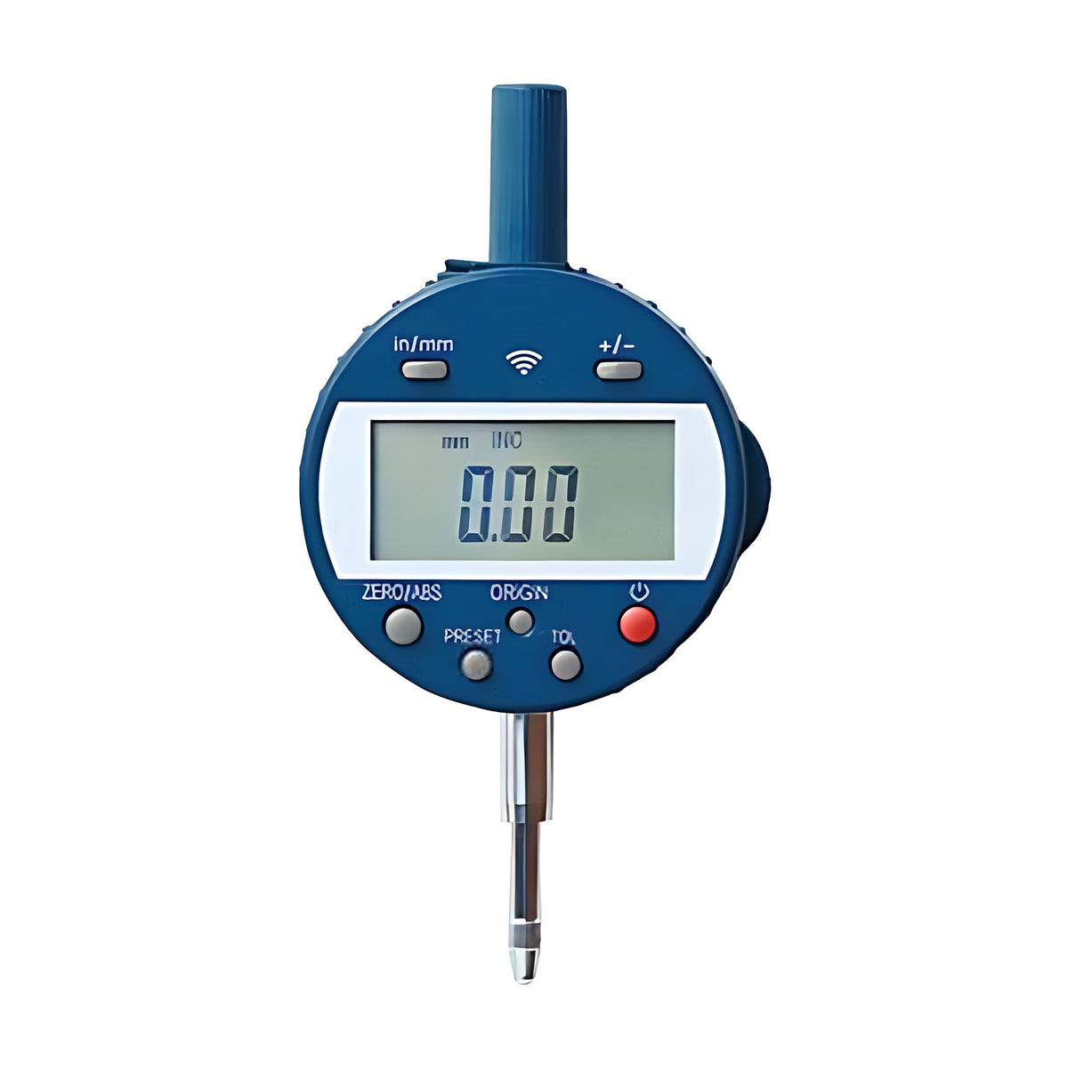 Dasqua Dial Digital Indicator Bluetooth 12.7mm, blue digital indicator with LCD and wireless symbol