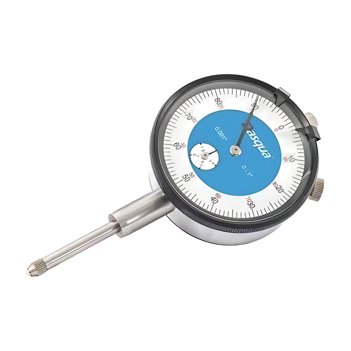 Dasqua Dial Indicator - Imperial, white dial with blue centre and a long stem