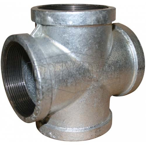 Dixon 1-1/2" (40mm) Cross BSP Screwed Galvanised Malleable Iron