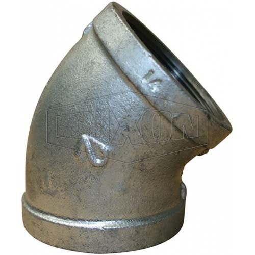 Dixon 1-1/4" (32mm) 45° Screwed Elbow F/F BSP Galvanised Malleable Iron