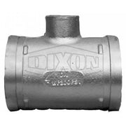Dixon 100 x 100 x 25mm Standard Roll Grooved Tee Coupled W/ BSP Outlet - Galv - AIMS Industrial Supplies