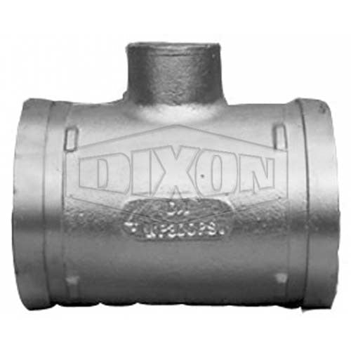 Dixon 100 x 100 x 25mm Standard Roll Grooved Tee Coupled W/ BSP Outlet - Galv - AIMS Industrial Supplies