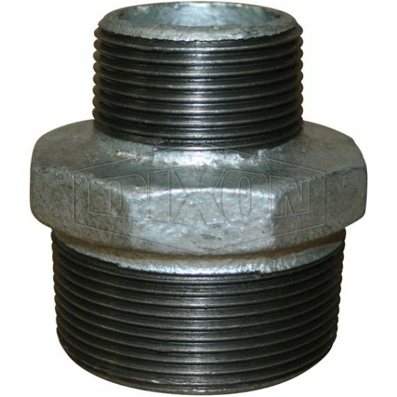 Dixon 2 x 1-1/2" Screwed Reducing Hex Nipple BSP Galvanised Malleable Iron