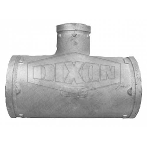 Dixon 200 x 200 x 100mm Roll Grooved Reducing Tee - Galvanised