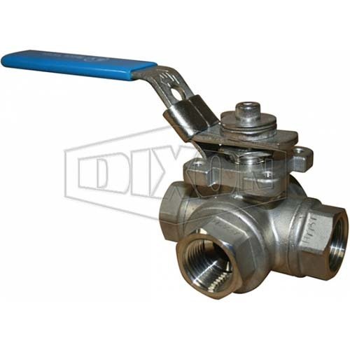 Dixon 316 Stainless Steel Ball Valve 3 - Way L Port Female Thread BSP - AIMS Industrial Supplies