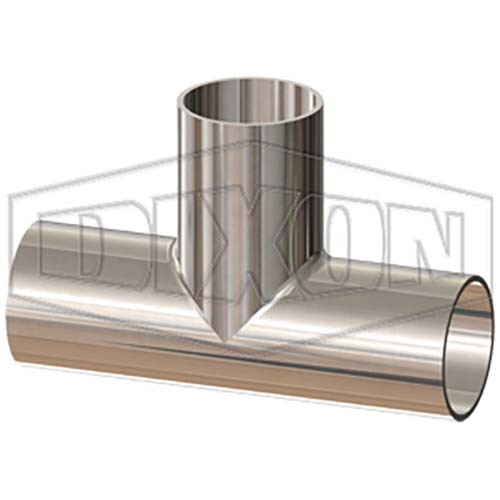 Dixon 4" Weld Tee BioPharm 316 Stainless Steel PM Finish T7WWW-400PM