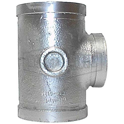 Dixon 4" x 4" x 3" Grooved Hydrant Stack Tee Ductile Iron Galvanised - AIMS Industrial Supplies