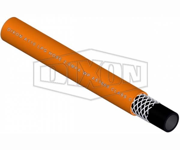 Dixon 5mm x 100m Rubber Single LPG Hose Orange A11005100