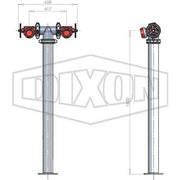Dixon SA Twin Hydrant Riser 100mm - AIMS Industrial Supplies