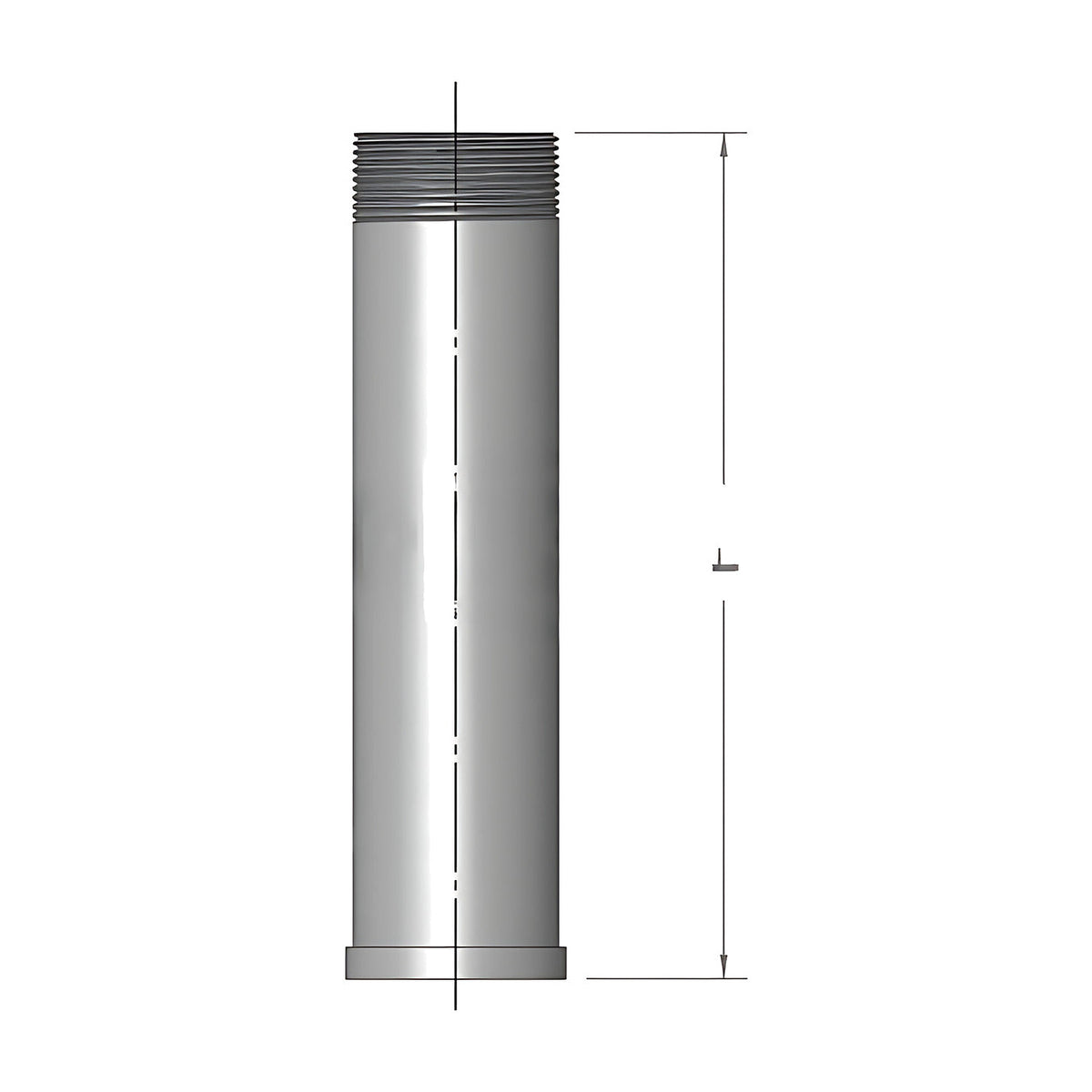 Dimension drawing of Dixon Shouldered Screwed Adaptor Short Series Galvanised Mild Steel, 50 mm to 150 mm