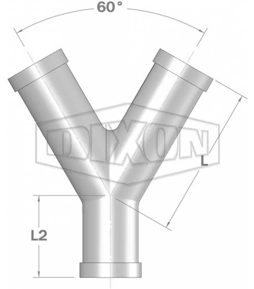 Dixon Shouldered Y Piece 3" (80mm) - Galvanised Mild Steel