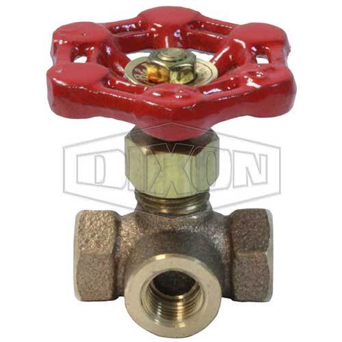 Dixon VGB3-8 8mm 3-Way Globe Valve Bronze - AIMS Industrial Supplies