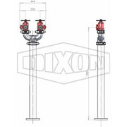 Dixon WA Twin Hydrant Riser Galvanised - AIMS Industrial Supplies