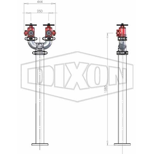 Dixon WA Twin Hydrant Riser Galvanised1