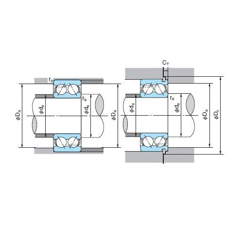 Double Row Angular Contact Ball Bearing ZZ Metal Shields - AIMS Industrial Supplies
