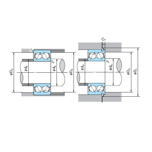 Double Row Angular Contact Ball Bearing ZZ Metal Shields2